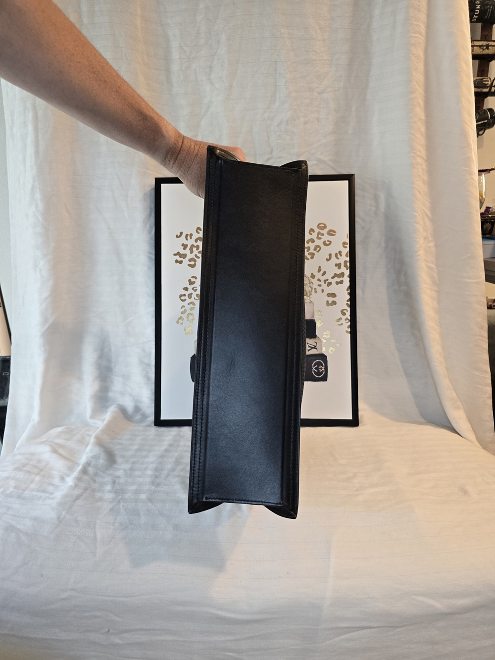 Versace Black Mesh Tote with Gold Handles - Picture 5 of 12